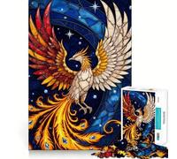 Puzzle da 1000 pezzi con fenice che risorge in vetro colorato per adulti, gioco di logica puro, antistress, tagli netti, articolo regalo di Babbo Natale 38x52cm