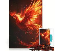 Puzzle da 1000 pezzi con fenice e animali infuocati, ideale per adulti, per stimolare la mente e alleviare lo stress Bordo preciso Decorazione da parete (38x52cm)
