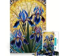 Puzzle da 1000 pezzi con fenice e iris in vetro colorato per adulti, gioco di logica puro, antistress, con tagli netti, ideale come regalo di Babbo Natale 50x75cm