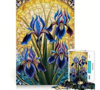 Puzzle da 1000 pezzi con fenice e iris in vetro colorato per adulti, stimola la memoria, rilassa la mente, bordi precisi, lista dei desideri di Babbo Natale 38x52cm