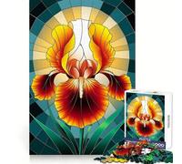 Puzzle da 1000 pezzi con fenice e iris vibranti in vetro colorato per adulti, stimolante per la mente, rilassante e divertente, con incastri precisi, regalo speciale (38x52cm)