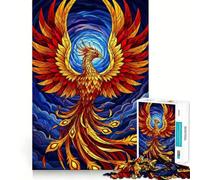 Puzzle da 1000 pezzi con fenice in vetro colorato che risorge, per adulti e ragazzi, gioco mentale rilassante e di alta qualità, regalo speciale 38x52cm