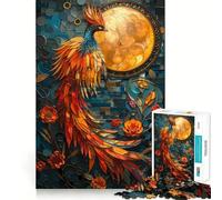 Puzzle da 1000 pezzi con fenice in vetro colorato per adulti Un gioco divertente e stimolante da fare insieme Taglio preciso per un'opera d'arte da esporre (38x52cm)