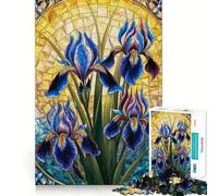 Puzzle da 1000 pezzi con fenice, iris e fiori in vetro colorato per ragazzi, gioco di memoria al chiuso, con motivo Babbo Natale e desideri 38x26cm