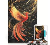 Puzzle da 1000 pezzi con fenice rossa decorazione da parete attività divertenti per la casa collezione d'artista belle arti 38x26cm