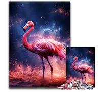 Puzzle da 1000 pezzi con fenicotteri animali per adulti, puzzle in legno per serate di gioco in famiglia, opera d'arte decorativa fai da te, 50x75CM/19,68x29,52 pollici