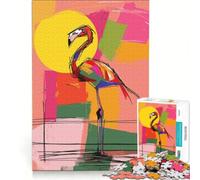 Puzzle da 1000 pezzi con fenicottero in stile pop art, gioco educativo, decorazione perfetta, compleanno e Natale 38x26cm