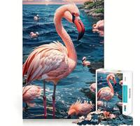Puzzle da 1000 pezzi con fenicottero rosa, ideale per ragazzi, un gioco stimolante per la mente, un hobby tranquillo, con tagli precisi e un regalo stagionale (50x75cm)