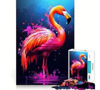 Puzzle da 1000 pezzi con fenicottero rosa per adolescenti, gioco stimolante per la mente, hobby tranquillo, taglio preciso, regalo stagionale (38x26cm)