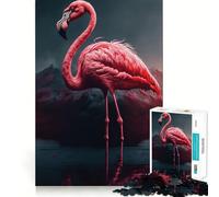 Puzzle da 1000 pezzi con fenicottero rosa per adolescenti, rompicapo, gioco rilassante, taglio premium, regalo di Natale (38x52cm)