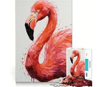 Puzzle da 1000 pezzi con fenicottero rosa per adolescenti, rompicapo, gioco rilassante, taglio premium, regalo di Natale (38x52cm)