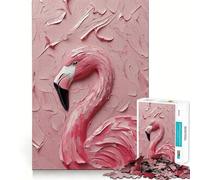 Puzzle da 1000 pezzi con fenicottero rosa per adolescenti, rompicapo rilassante, taglio premium, regalo di Natale (50x75cm)