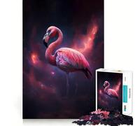 Puzzle da 1000 pezzi con fenicottero spaziale per ragazzi, gioco di puzzle per allenare la mente, gioco di gruppo, arte da assemblare, regalo classico (50x75cm)