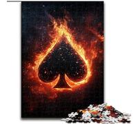 Puzzle da 1000 pezzi con fiamma e amore nero, 26x38cm, rompicapo fai da te stimolante, gioco perfetto per famiglie o regalo decorativo