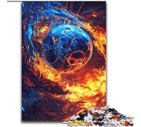 Puzzle da 1000 pezzi con fiamme di calcio, regalo per adulti, antistress, per ammazzare il tempo durante le vacanze, per migliorare l'amore tra coppie (26x38cm)