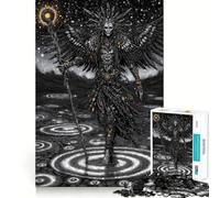 Puzzle da 1000 pezzi con figura alata e bastone in un paesaggio stellato Divertimento assicurato,taglio laser per un incastro perfetto Attività ideale per rafforzare i legami affettivi (38x26cm)