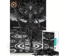 Puzzle da 1000 pezzi con figura alata e bastone in un paesaggio stellato,gioco cognitivo divertente,taglio di alta precisione, alleviare lo stress (50x75cm)