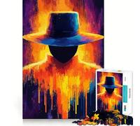 Puzzle da 1000 pezzi con figura misteriosa e cappello per adolescenti, rompicapo per la mente, antistress, arte da assemblare, regalo di alta qualità (38x52cm)