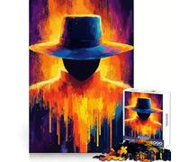 Puzzle da 1000 pezzi con figura misteriosa e cappello per adolescenti, rompicapo per la mente, antistress, arte da assemblare, regalo di alta qualità (38x52cm)