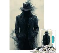 Puzzle da 1000 pezzi con figura misteriosa nel fumo gioco per tutta la famiglia sfida per l'intelligenza giocattolo avvincente ottimo regalo per compleanni (dimensioni 38x26cm)