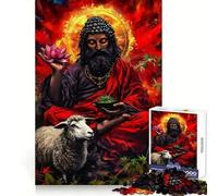 Puzzle da 1000 pezzi con figura spirituale, loto e pecora, per adulti e ragazzi, gioco di riflessione, tempo libero, bordi precisi, decorazione murale 38x52cm