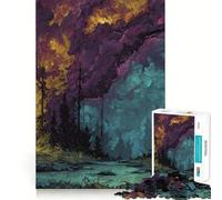Puzzle da 1000 pezzi con figura umana in una foresta con cielo colorato, ideale per adolescenti, un gioco che stimola la mente e dona serenità Un regalo perfetto per le festività (38x52cm)