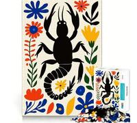 Puzzle da 1000 pezzi con fiore del segno zodiacale Scorpione per adolescenti, ideale per migliorare la memoria, rilassarsi e divertirsi, con bordi precisi Regalo creativo (38x52cm)