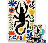 Puzzle da 1000 pezzi con fiore dello zodiaco Scorpione per ragazzi, gioco di logica, gioco di gruppo, taglio di precisione, regalo pensato (38x26cm)