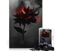 Puzzle da 1000 pezzi con fiore di dalia rosso fuoco per adulti, stimola la memoria, favorisce il relax e favorisce l'incastro preciso Regalo speciale (38x26cm)