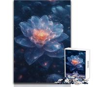 Puzzle da 1000 pezzi con fiore di loto luminoso per adulti, gioco creativo di risoluzione dei problemi, idea regalo memorabile e sentita, dimensioni 50x75cm