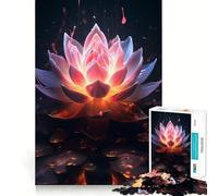 Puzzle da 1000 pezzi con fiore di loto nero, ideale per ragazzi, per migliorare la memoria, senza stress, con design e assemblaggio rilassanti, un regalo speciale (38x52cm)