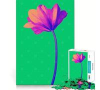 Puzzle da 1000 pezzi con fiore singolo rosa in stile Pop Art per adolescenti, gioco di abilità mentale, svago, divertimento, design, assemblaggio, regalo elegante 38x26cm