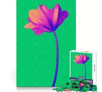 Puzzle da 1000 pezzi con fiore singolo rosa in stile Pop Art per adolescenti, gioco di abilità mentale, svago, divertimento, design, assemblaggio, regalo elegante 38x26cm