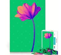 Puzzle da 1000 pezzi con fiore singolo rosa in stile Pop Art per adulti, gioco rilassante, bordi precisi, regalo di cuore 50x75cm
