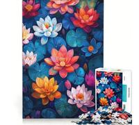 Puzzle da 1000 pezzi con fiori acquatici gioco pratico e divertente da fare in casa ideale come decorazione da scrivania 38x52cm