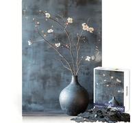 Puzzle da 1000 pezzi con fiori bianchi per adolescenti ideale per sviluppare la logica e il divertimento perfetto per comporre puzzle precisi e di alta qualità un regalo di Natale perfetto (38x52cm)