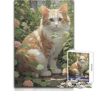 Puzzle da 1000 pezzi con fiori carini e gatti per adolescenti, gioco divertente per imparare e stimolare la mente, perfetto regalo festivo premuroso, dimensioni 38x26cm
