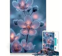 Puzzle da 1000 pezzi con fiori di ciliegio al neon,taglio premium,gioco creativo per stimolare la mente,momento di pace e divertimento,decorazione natalizia da parete (50x75cm)