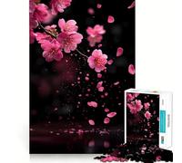 Puzzle da 1000 pezzi con fiori di ciliegio rosa che cadono, ideale per adolescenti Migliora la memoria, favorisce il rilassamento mentale e crea un'atmosfera creativa Regalo perfetto (50x75cm)