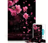 Puzzle da 1000 pezzi con fiori di ciliegio rosa che cadono, ideale per adolescenti, per stimolare la memoria, per il tempo libero a casa, per assemblare immagini e creare un regalo delizioso (38x26cm)