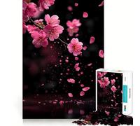 Puzzle da 1000 pezzi con fiori di ciliegio rosa che cadono, ideale per adolescenti, un rompicapo rilassante e di facile comprensione Regalo perfetto (38x52cm)