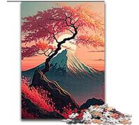 Puzzle da 1000 pezzi con fiori di ciliegio sul Monte Fuji, in legno, dimensioni 50x75cm, ideale per gli innamorati, perfetto regalo di Natale, Capodanno e San Valentino.