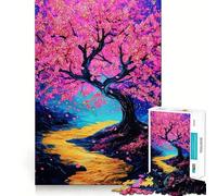 Puzzle da 1000 pezzi con fiori di ciliegio,taglio premium,gioco creativo per stimolare la mente,momento di pace e divertimento,decorazione natalizia da appendere al muro (50x75cm)