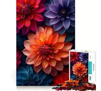 Puzzle da 1000 pezzi con fiori di dalia multicolore per adulti, gioco di logica, rilassante e divertente, taglio perfetto, regalo elegante (50x75cm)