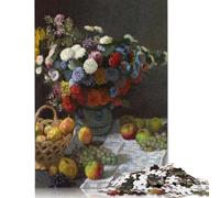Puzzle da 1000 pezzi con fiori e frutta, natura morta, per adulti | Puzzle per adulti, divertenti per famiglie, regali di Natale, giochi intellettuali (75x50 cm)
