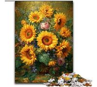 Puzzle da 1000 pezzi con fiori e girasoli per adolescenti, per ammazzare il tempo durante le vacanze Ogni pezzo è unico Gioco stimolante e divertente per tutta la famiglia, 50x75cm