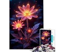 Puzzle da 1000 pezzi con fiori luminosi in un giardino buio gioco interattivo educativo regalo perfetto per il Secret Santa (dimensioni 50x75cm)