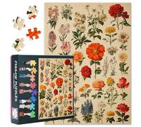 Puzzle da 1000 pezzi con fiori per adulti, varietà botanica in colori vivaci, puzzle di alta qualità, 27,5 x 19,7 pollici (70 x 50 cm)