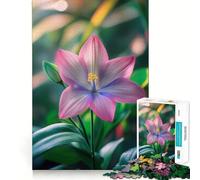 Puzzle da 1000 pezzi con fiori rosa e viola in primo piano, ideale per adolescenti, gioco di logica e antistress, taglio preciso, regalo memorabile (50x75cm)