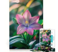 Puzzle da 1000 pezzi con fiori rosa e viola in primo piano, ideale per adolescenti, gioco mentale, momento di relax, taglio di alta qualità, regalo artistico (38x26cm)